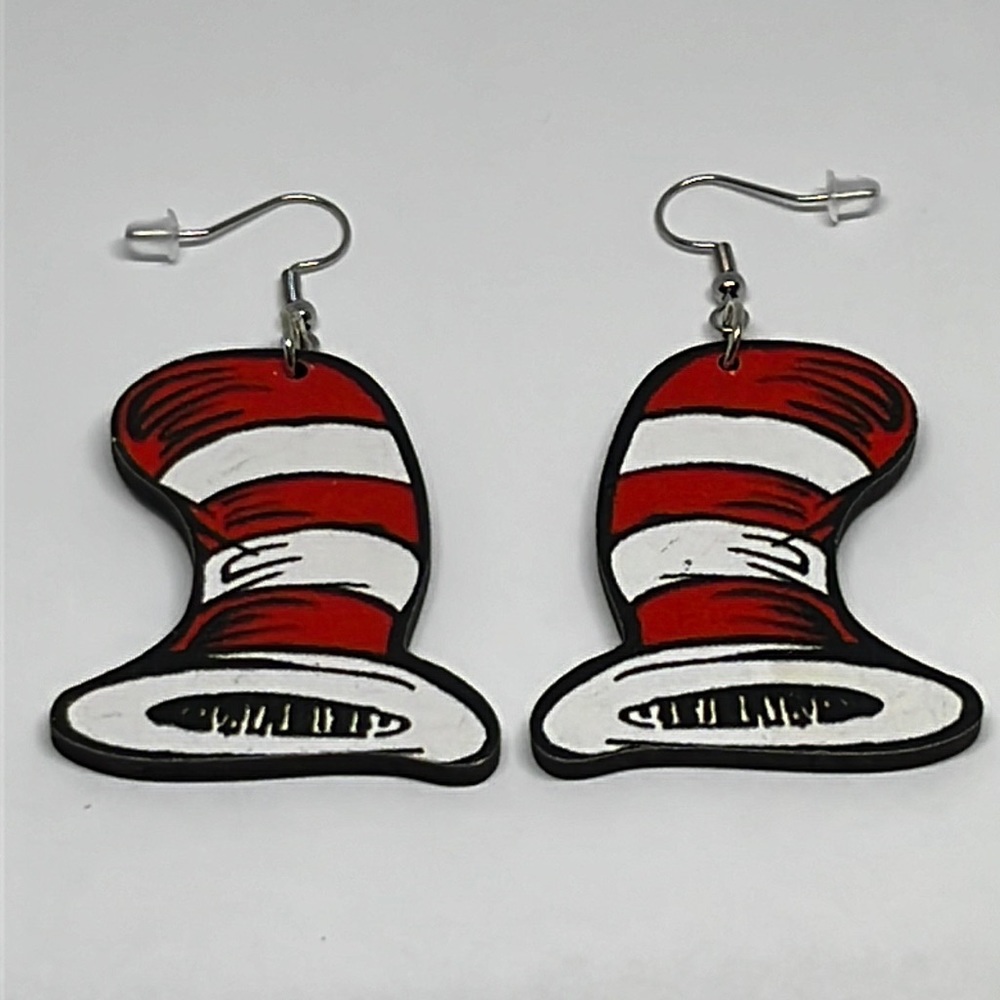 Earrings top hat teacher gift